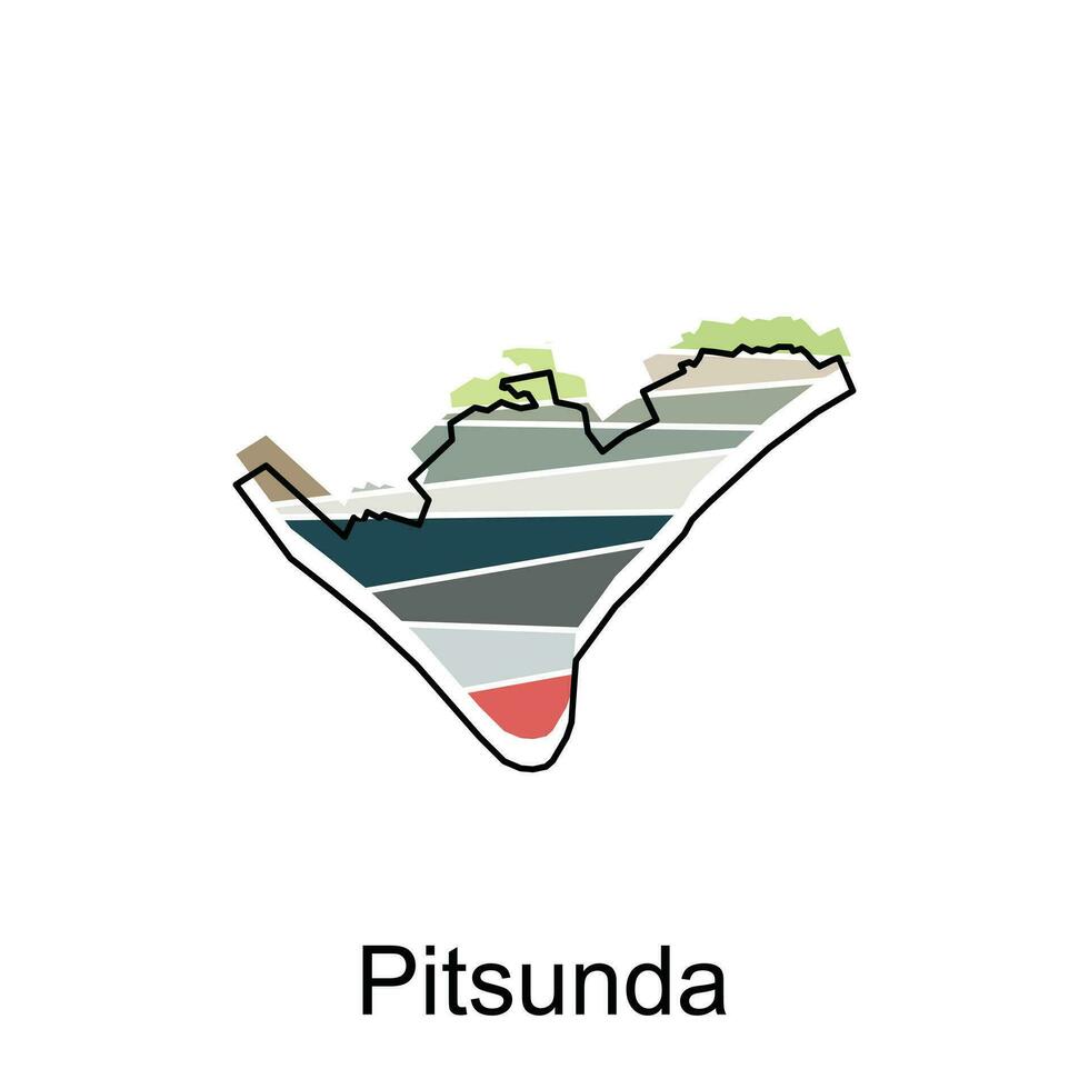 Map of Pitsunda Georgia High detailed on white background. Abstract design vector template