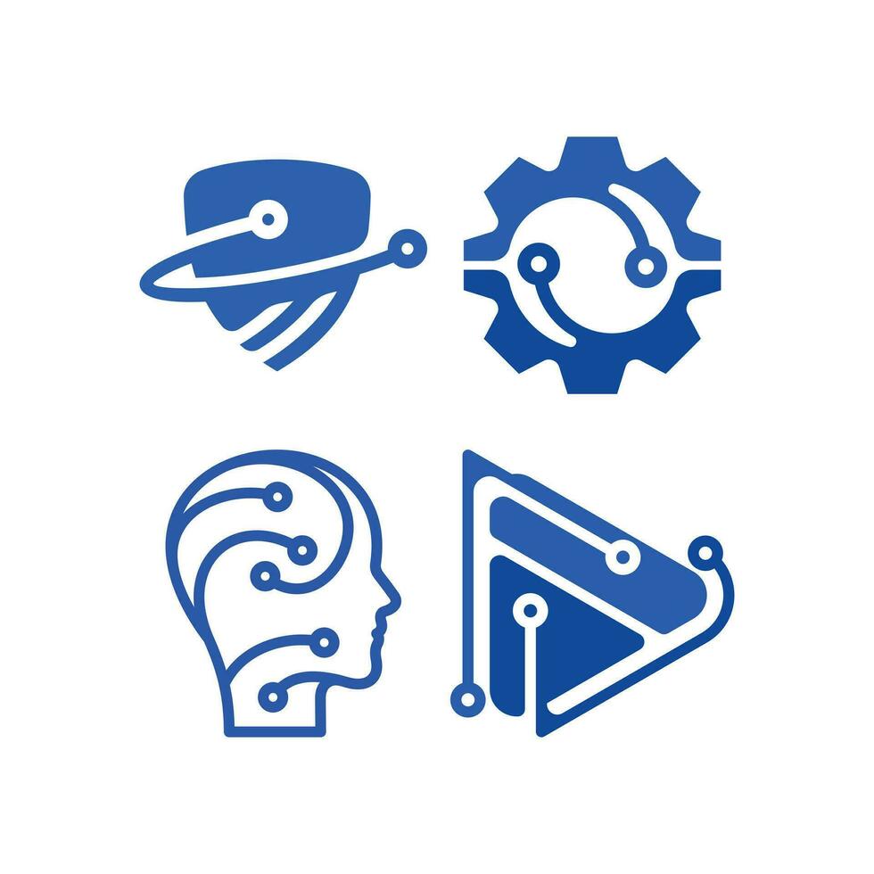 Set of Tech logo vector template,element graphic illustration design template