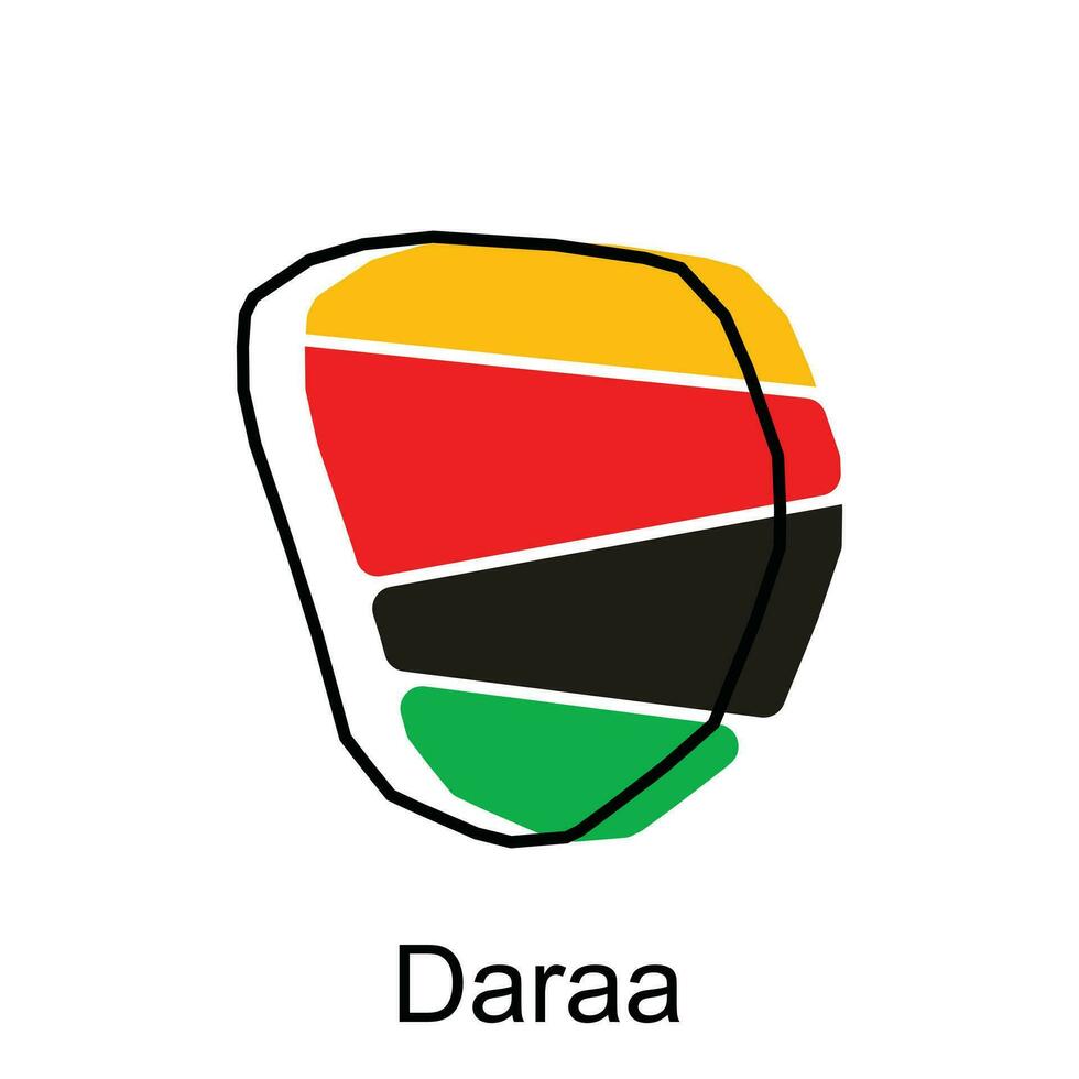 Daraa map vector, map of Syria High-detail border map, illustration design template vector