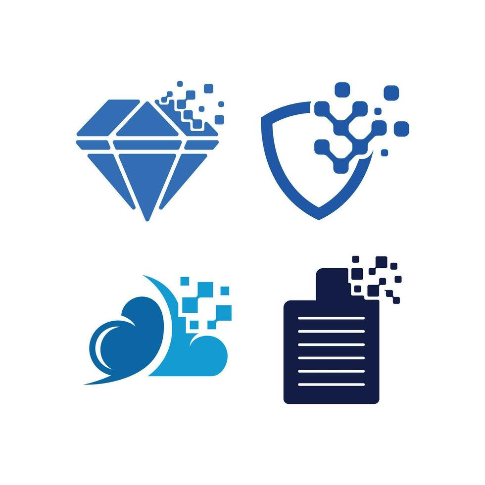 Set Data icon Modern abstract logo design, logo design vector symbol icon. pixel data icon