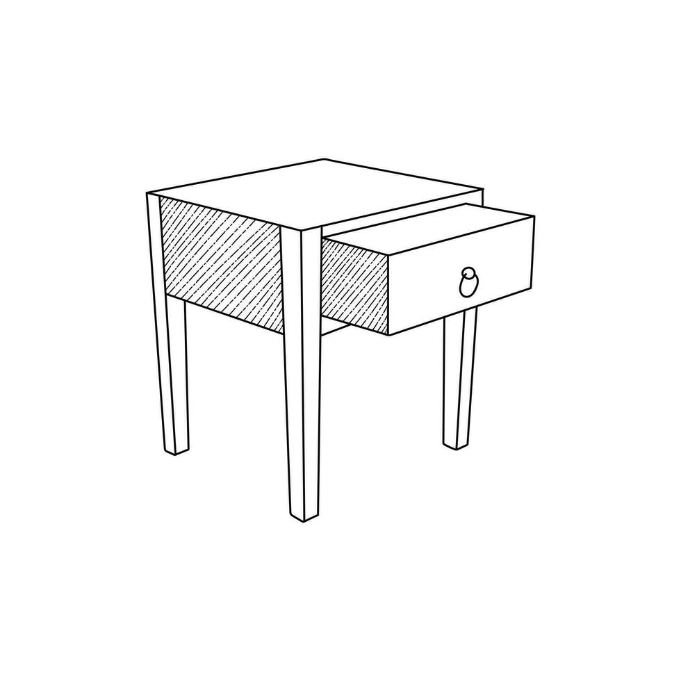 Table furniture line minimalist interior design, illustration vector Design Template, suitable for your company