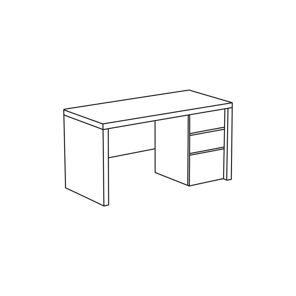 Drawer Table furniture minimalist logo, vector icon illustration design template