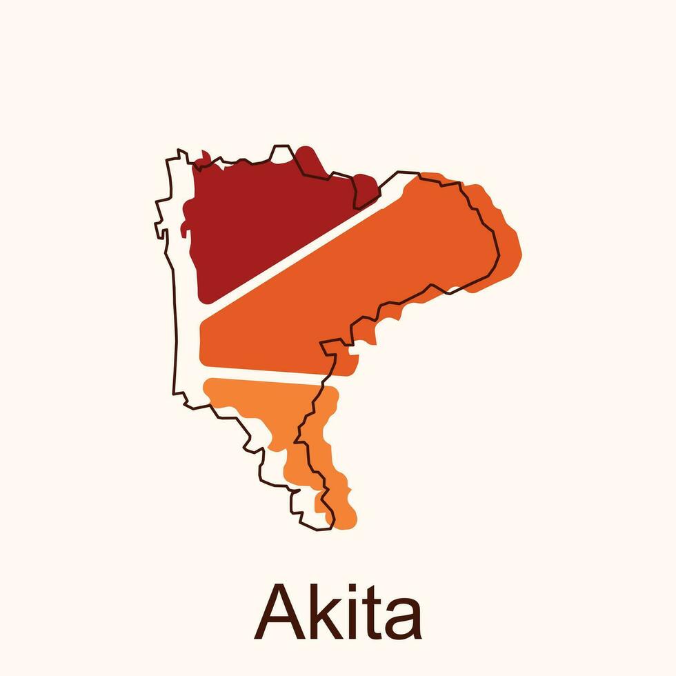 Akita map. Blank vector map of the Country. Borders of Japan for your infographic. Vector illustration. design template