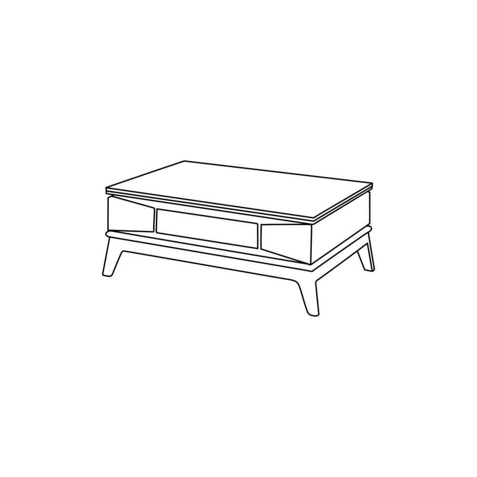 Table line simple furniture minimalist logo, vector icon illustration design template