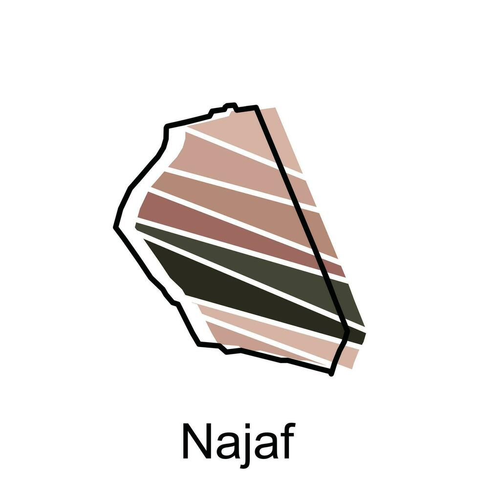 Najaf Map is highlighted on the Iraq country, illustration design template vector