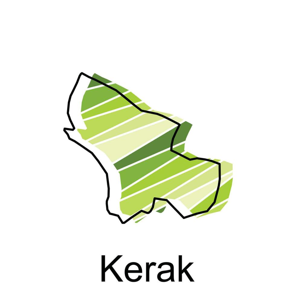 completamente editable mapa de kerak, vector mapa de Jordán con llamado gobernancia y viaje íconos