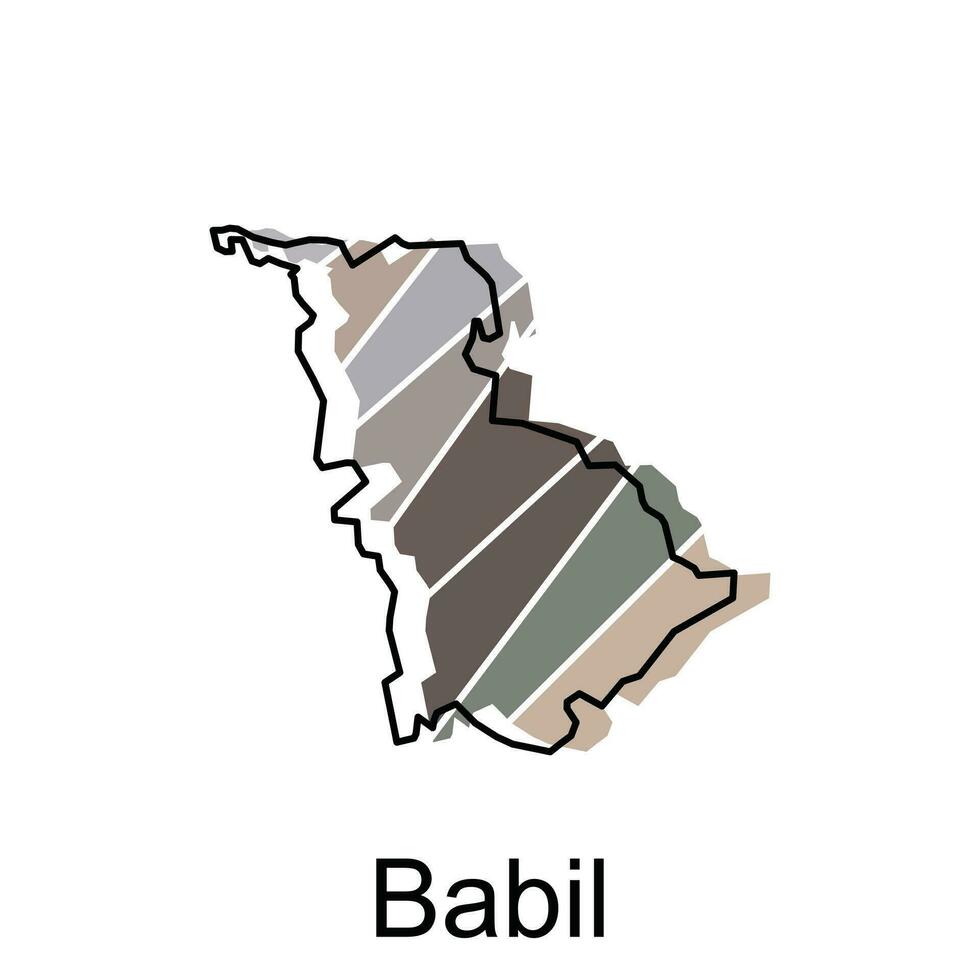 Fully editable, detailed vector map of Babil, map Vector map of Iraq with named governance and travel icons template