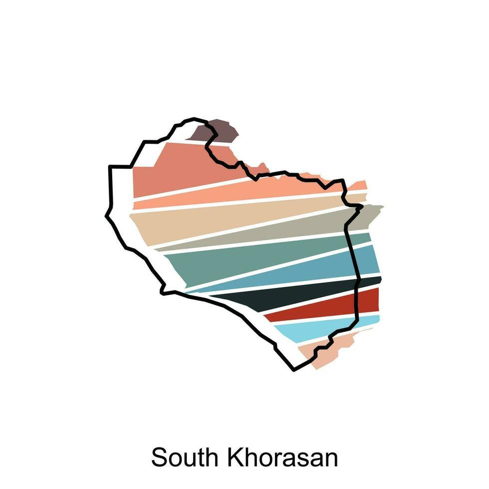 sur khorasan destacado en corrí mapa, ilustración diseño modelo vector