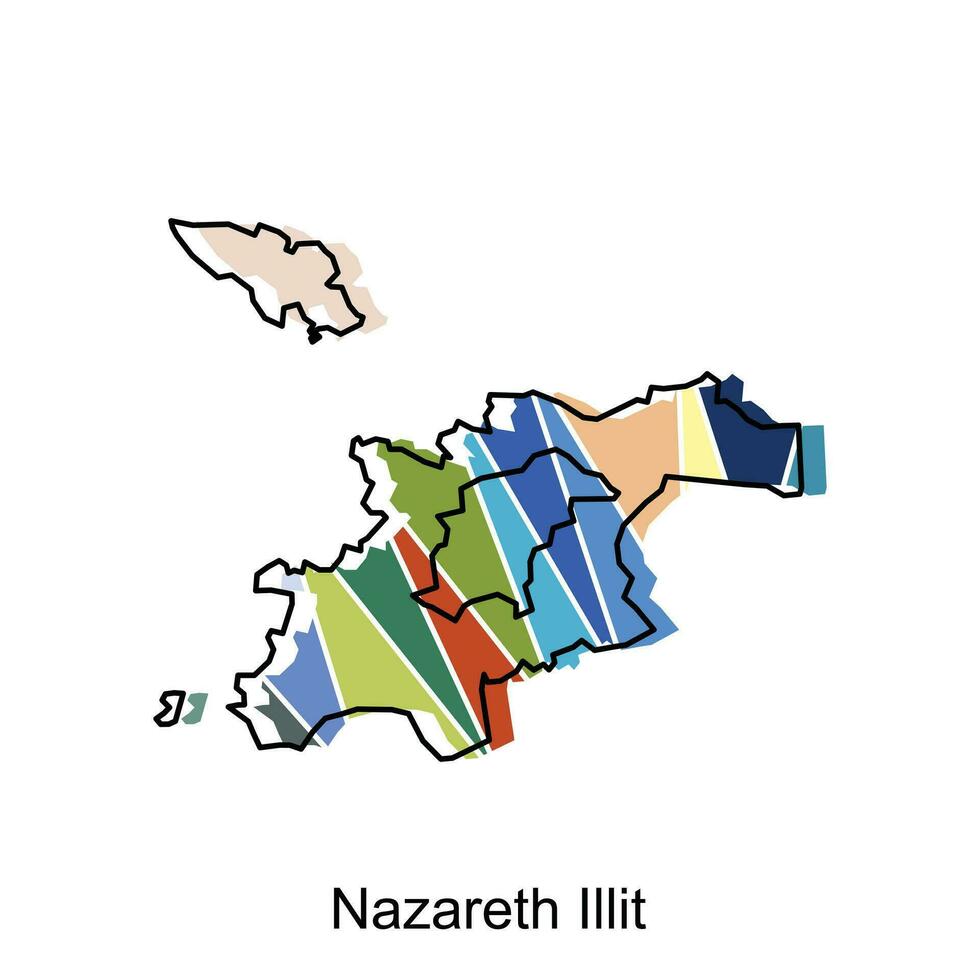 vector archivo mapa de Nazaret enfermo, contorno mapa de Israel país vector diseño modelo. editable carrera