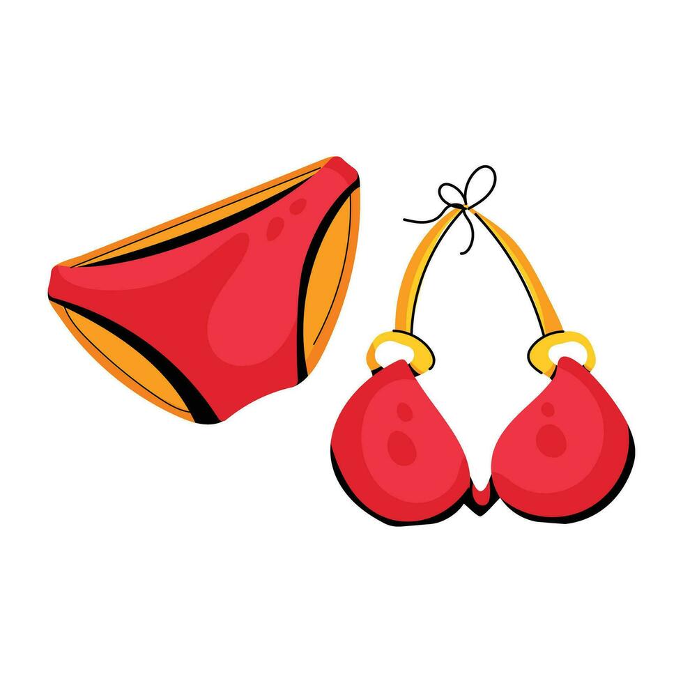 Trendy Bikini Outfit vector