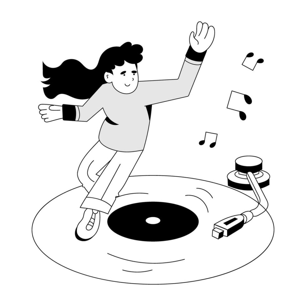 Trendy Vinyl Music vector