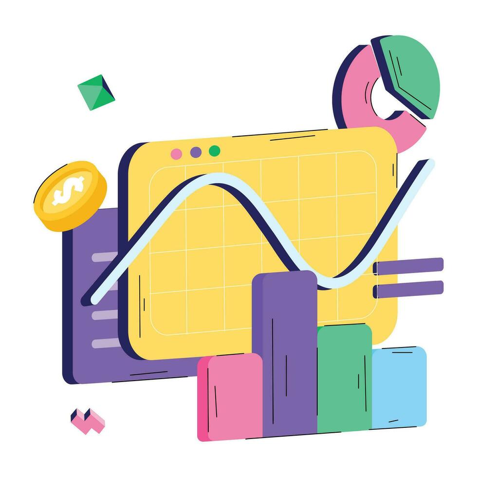 Trendy Financial Statistics vector