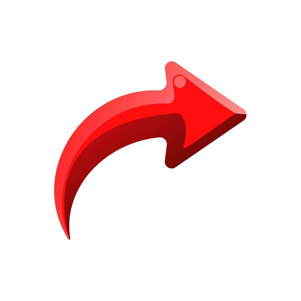 Red Arrow Sign Flat Icon vector