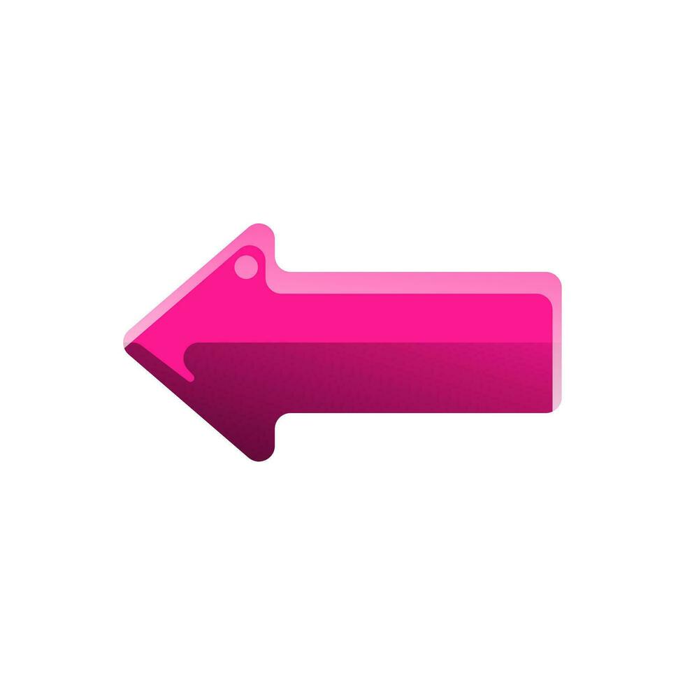 Pink Arrow Sign Flat Icon vector