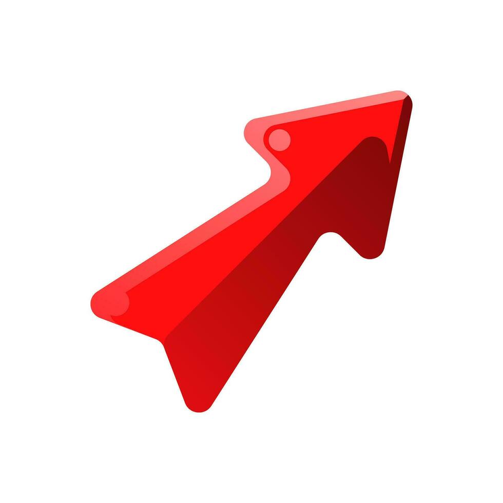 Red Arrow Up Sign Flat Icon vector