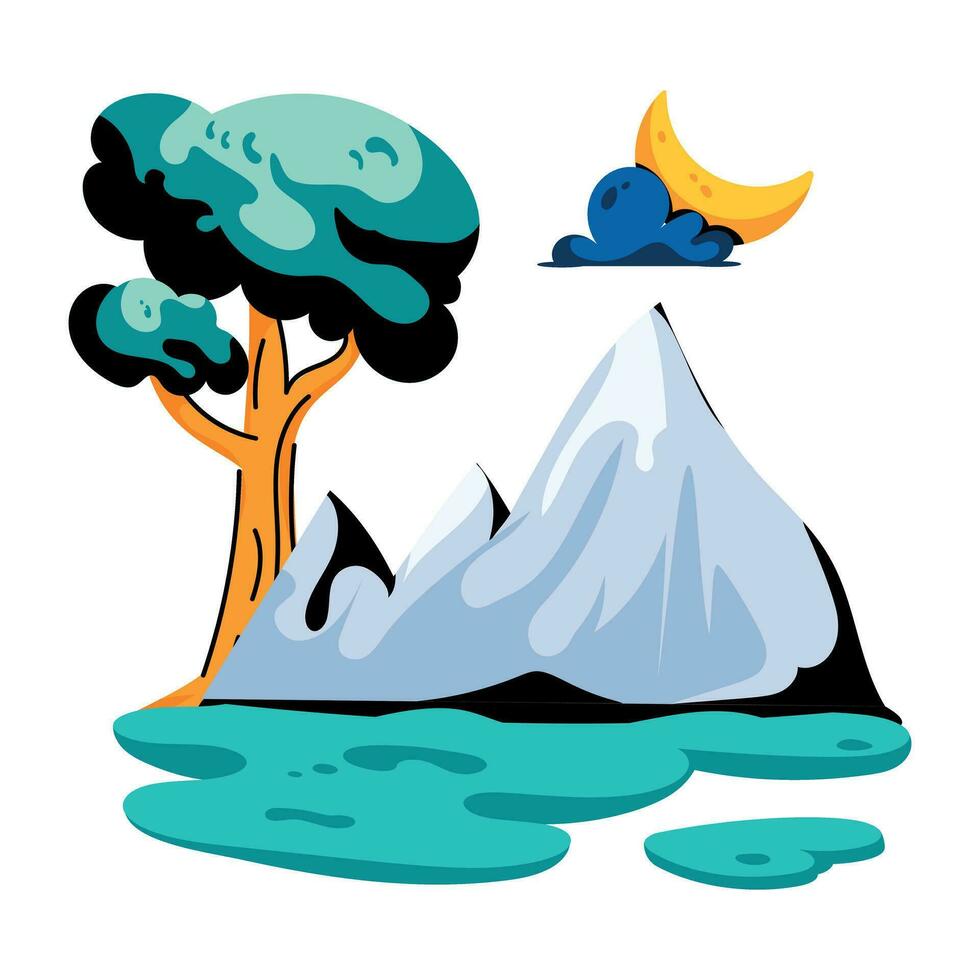 Trendy Mountain Landscape vector