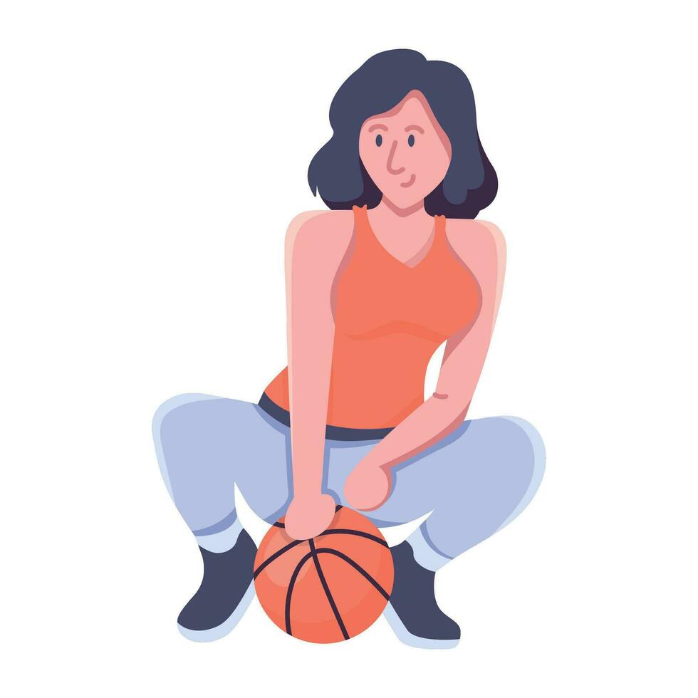 Trendy Female Player vector