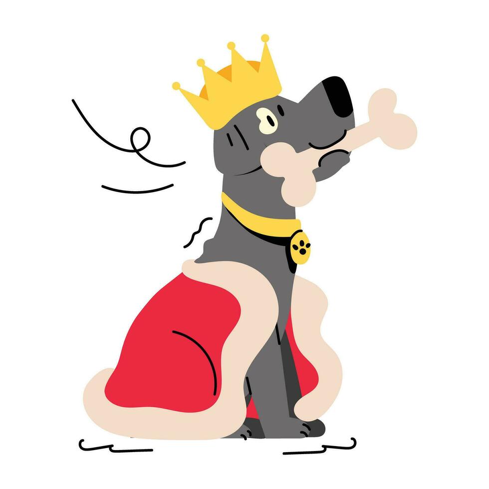 Trendy Dog Crown vector
