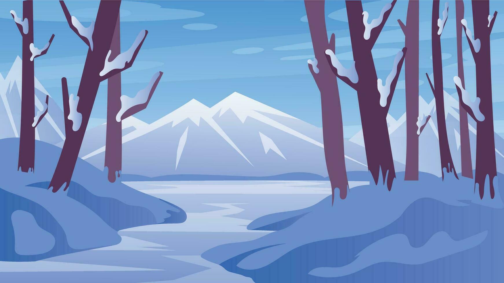 Trendy Winter Forest vector