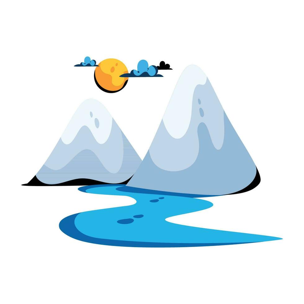 Trendy Glaciers Concepts vector
