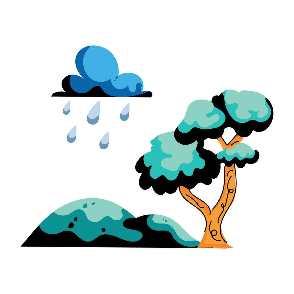 Trendy Forest Rain vector
