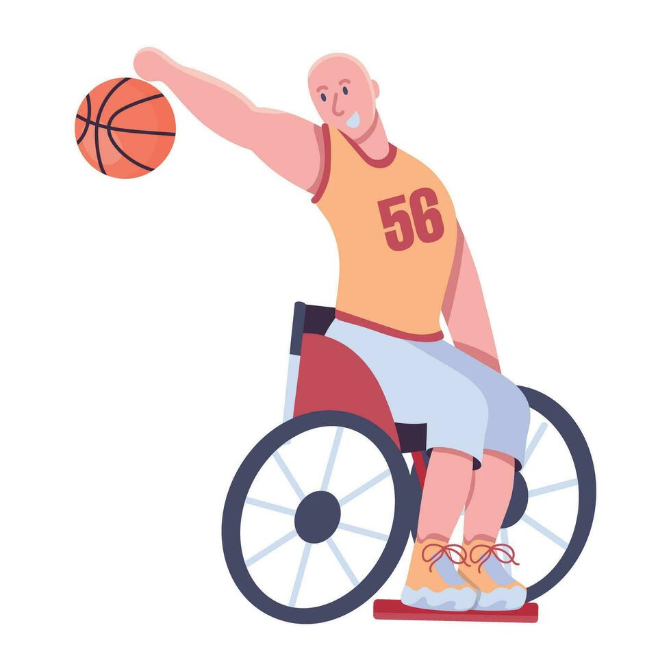 Trendy Handicap Player vector