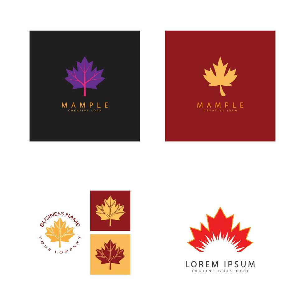 Maple leaf logo Template vector icon illustration design