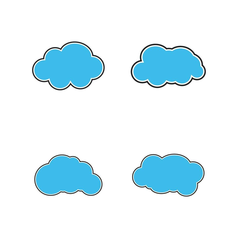 nube ilustración logo icono vector plano diseño