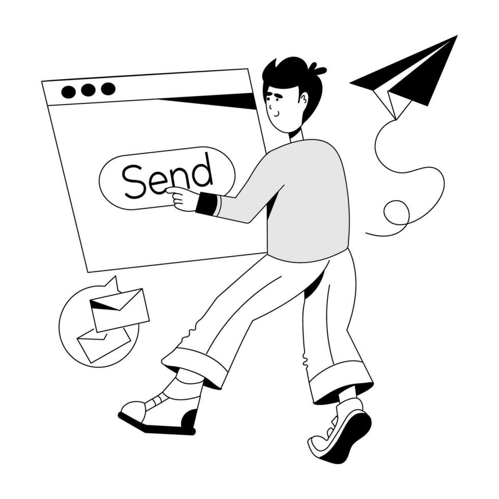 Trendy Send Email vector