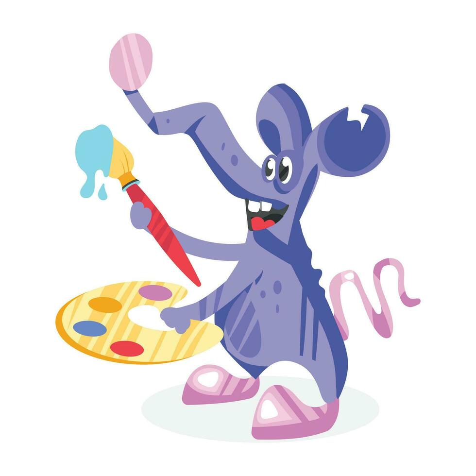 Trendy Rat Painter vector