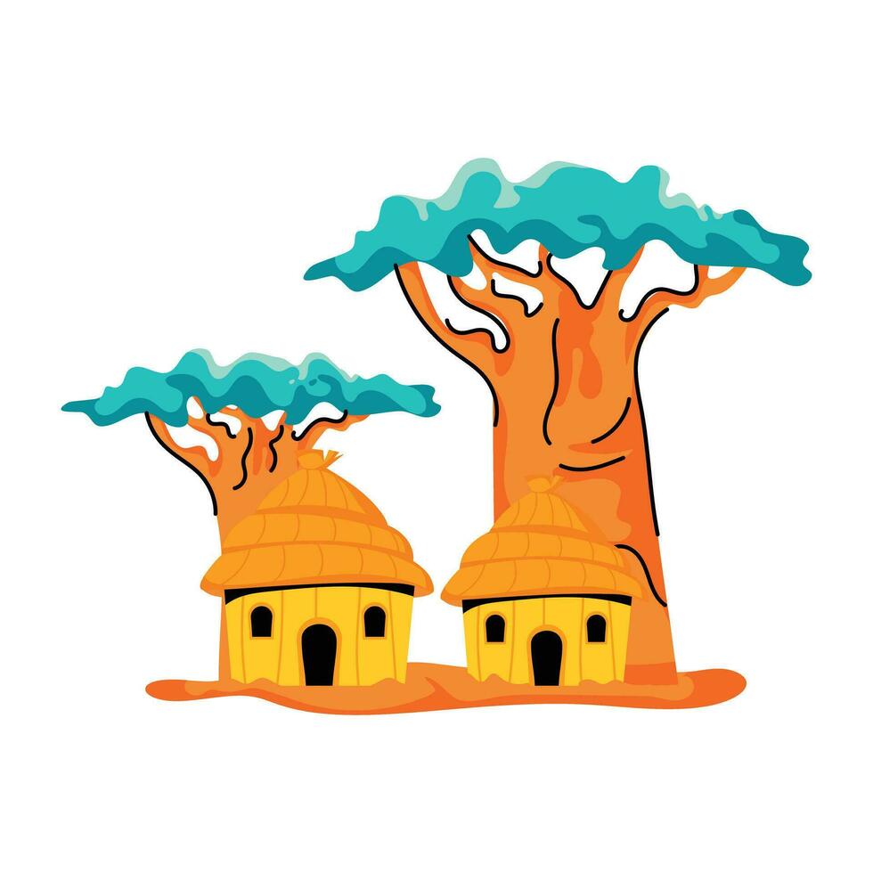 Trendy Desert Huts vector