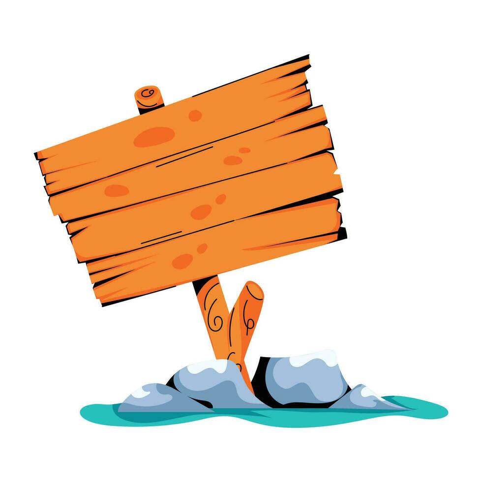 Trendy Wooden Signboard vector