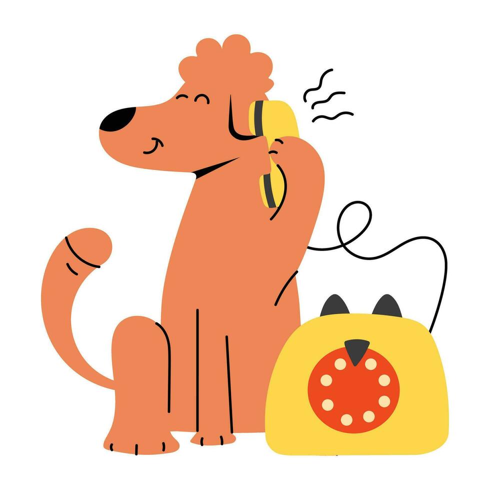 Trendy Dog Talking vector