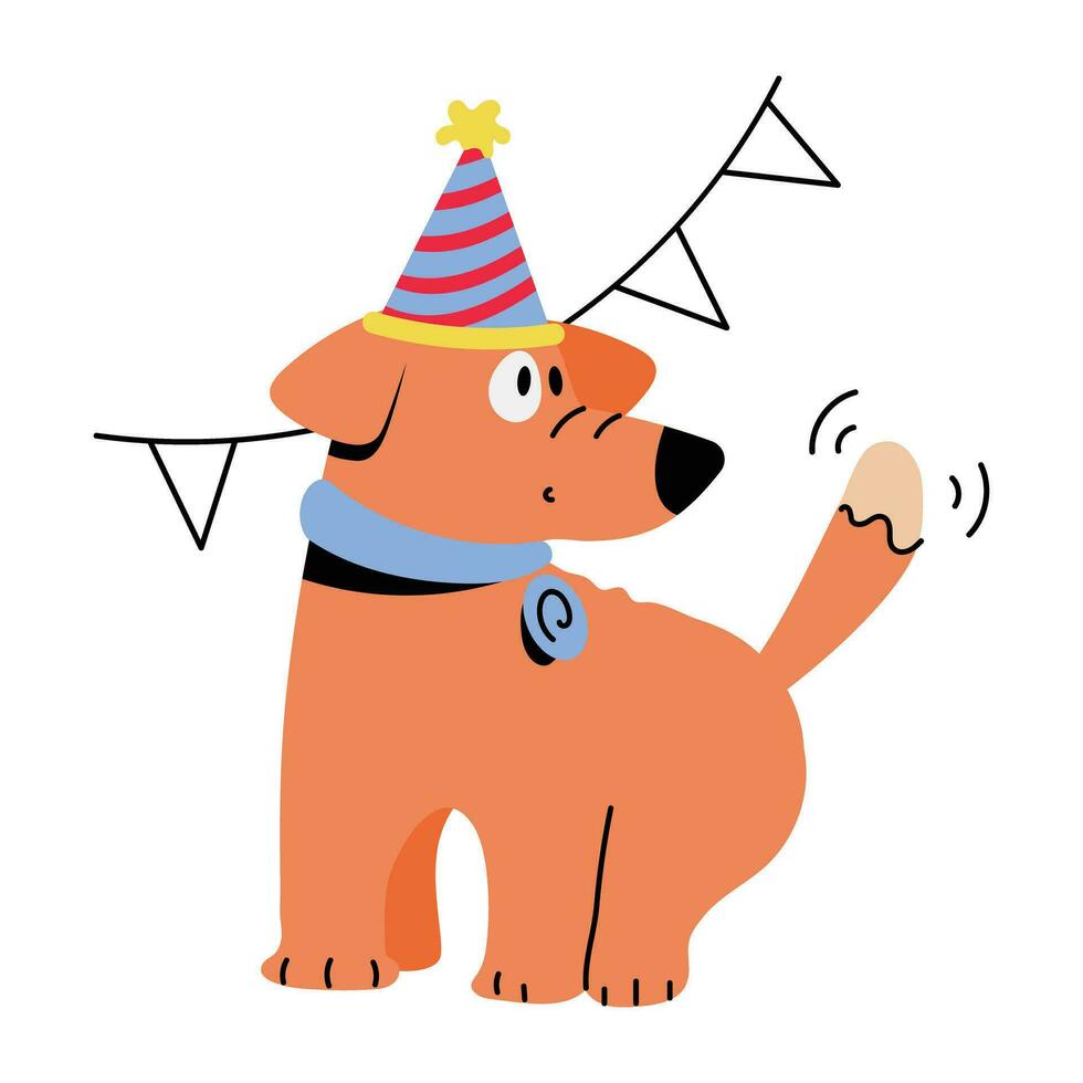 Trendy Puppy Birthday vector