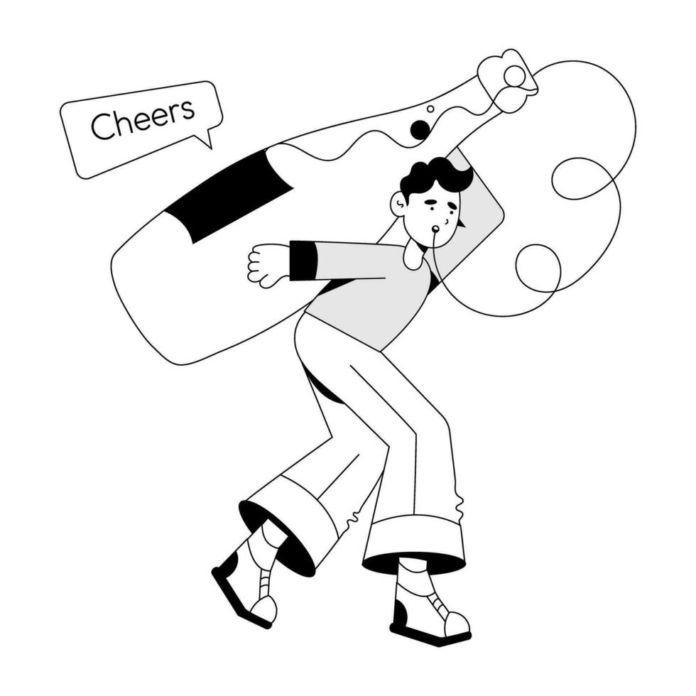 Trendy Enjoy Drink vector