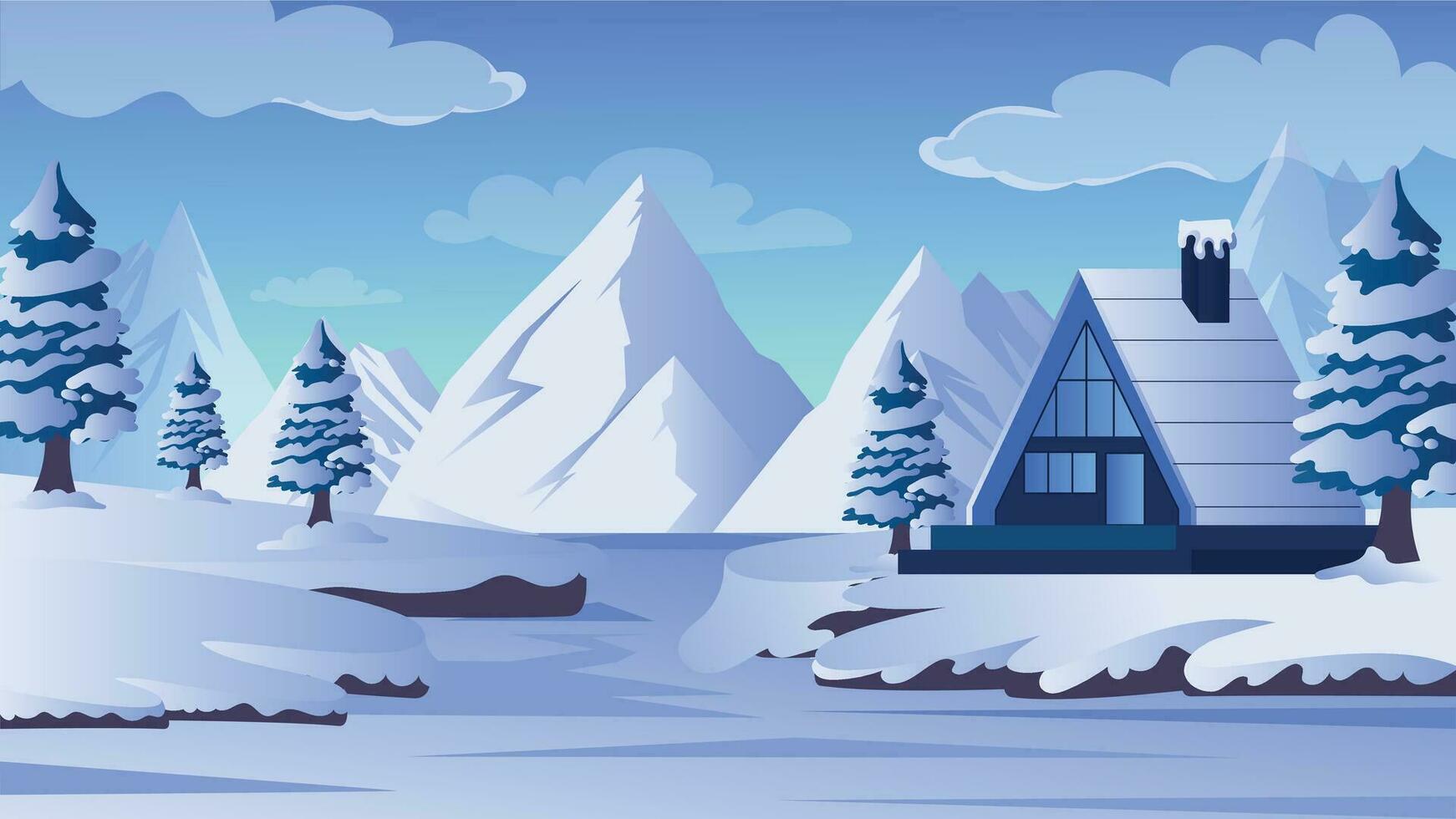 Trendy Snowy Mountains vector
