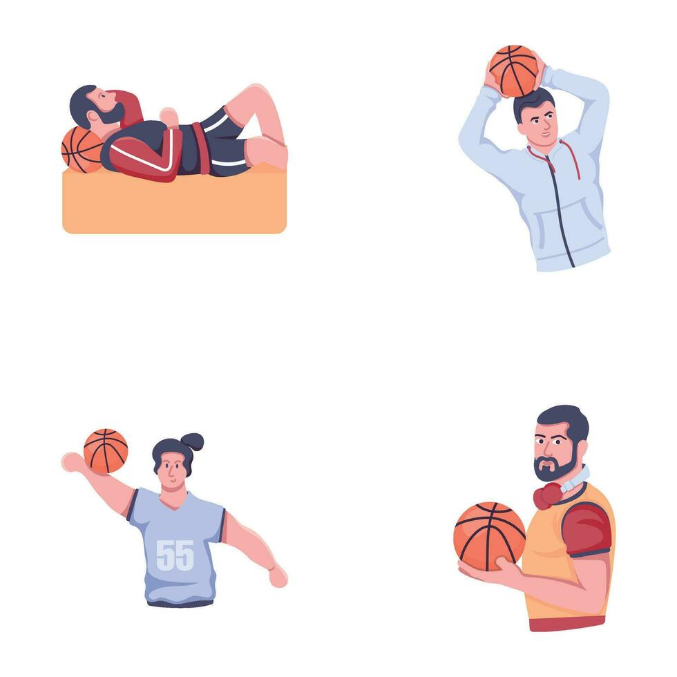 Trendy Pack of Game Players Flat Icons vector