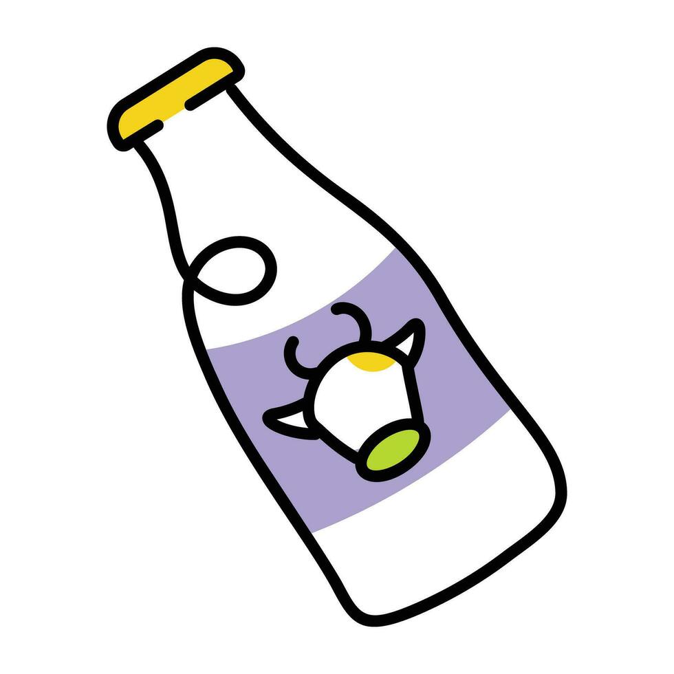 botella de leche de moda vector