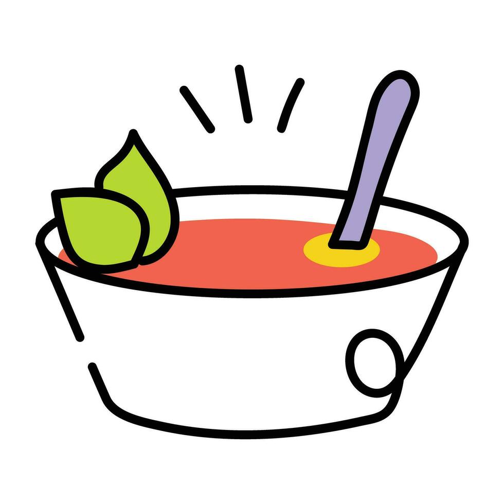 Trendy Soup Bowl vector