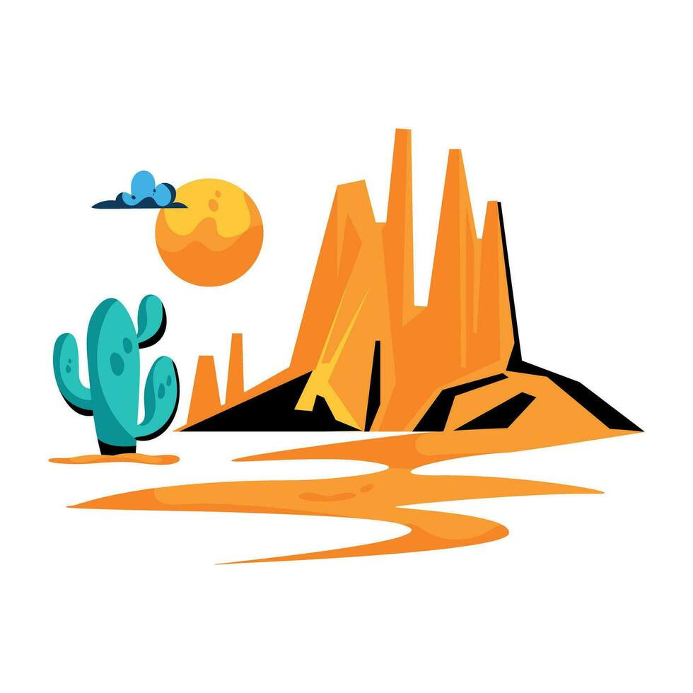 Trendy Desert View vector