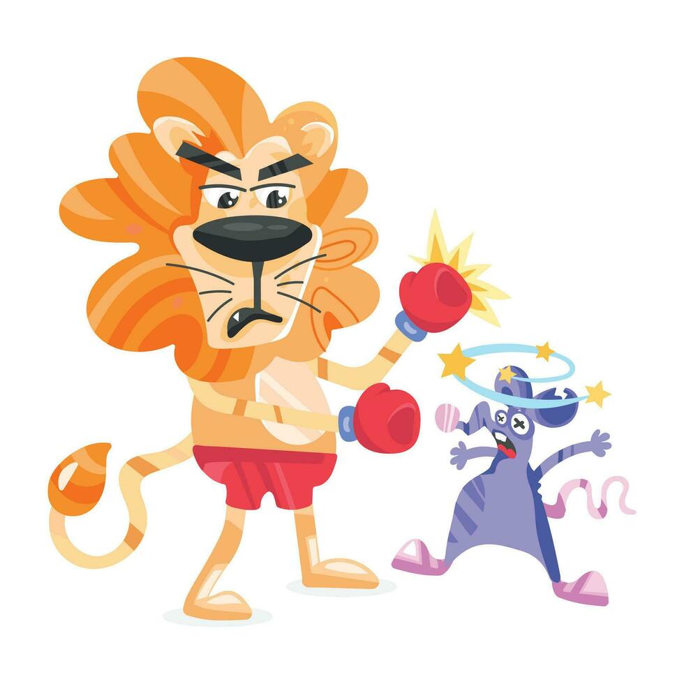 Trendy Lion Boxer vector