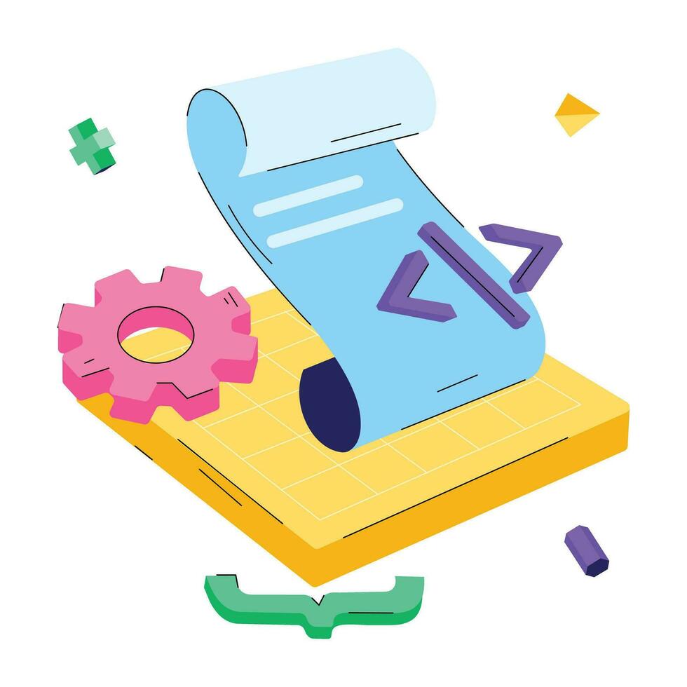 Trendy Coding File vector