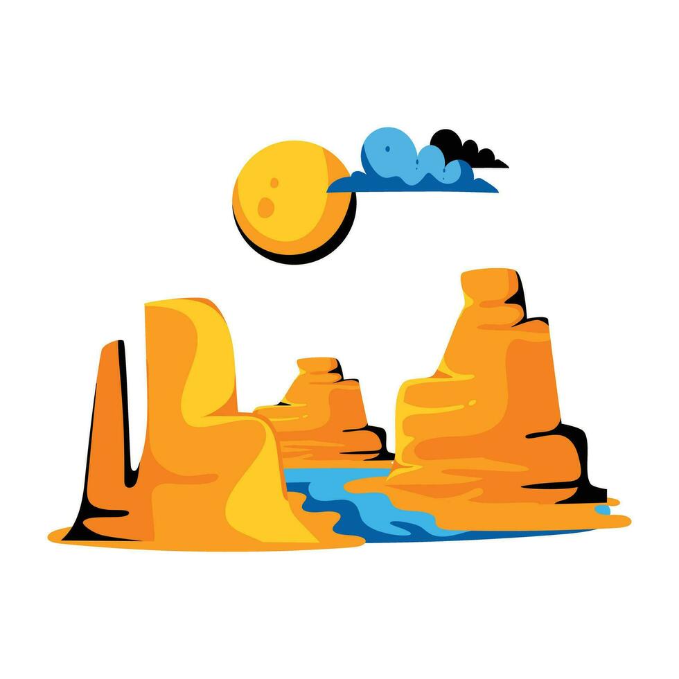 Trendy Desert Canyon vector