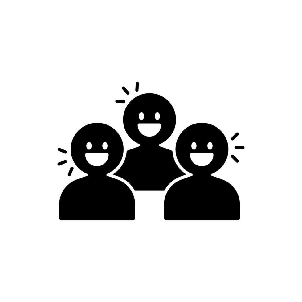 Vector element of a group of people talking loudly, Icon.