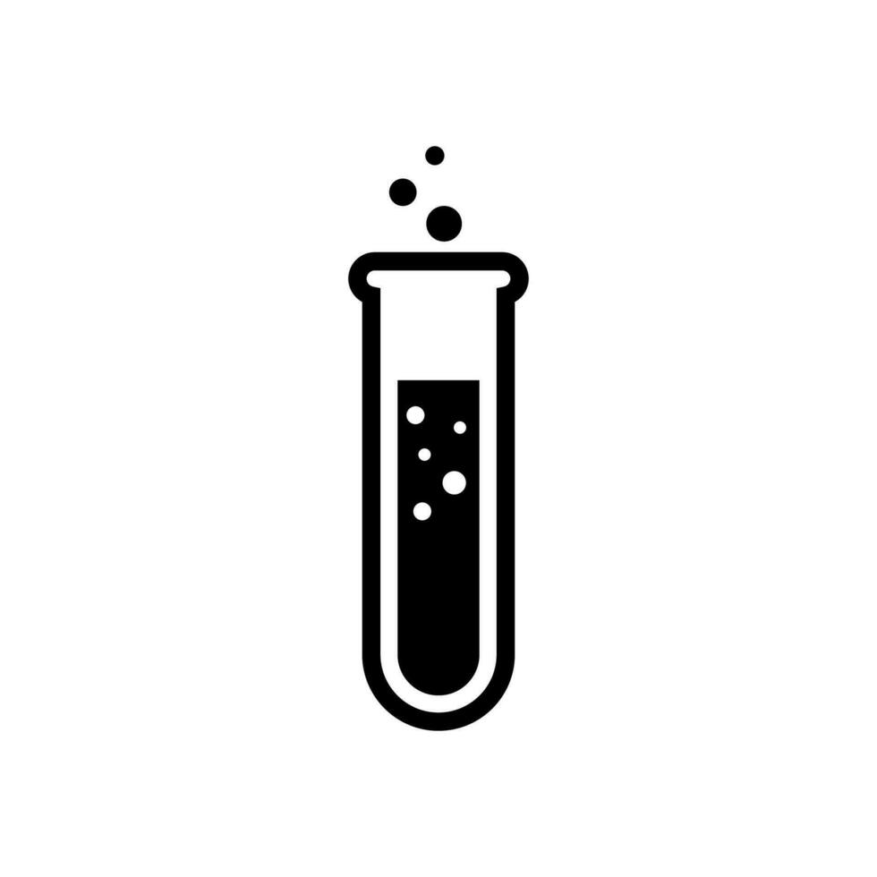 vector elemento de un científico prueba tubo, icono.