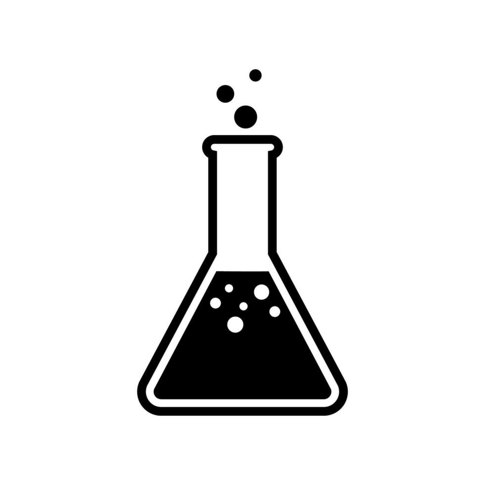 Vector element of glass beaker for scientific experiments.