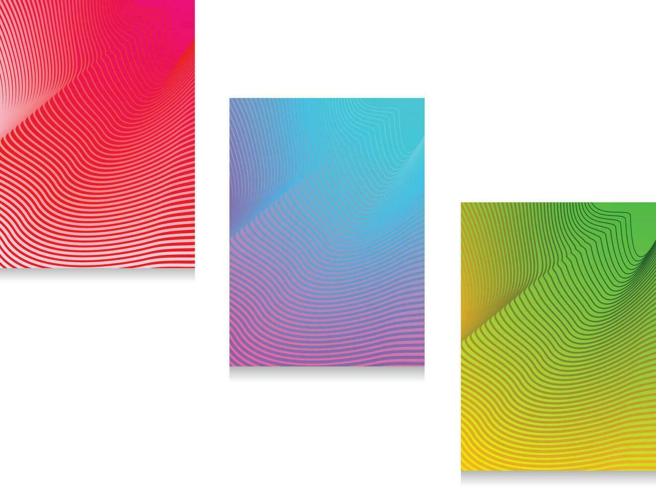 conjunto de Tres degradado moderno fondo, adecuado para folletos, modelo diseño diseño, fluido forma resumen ondulado modelo vector