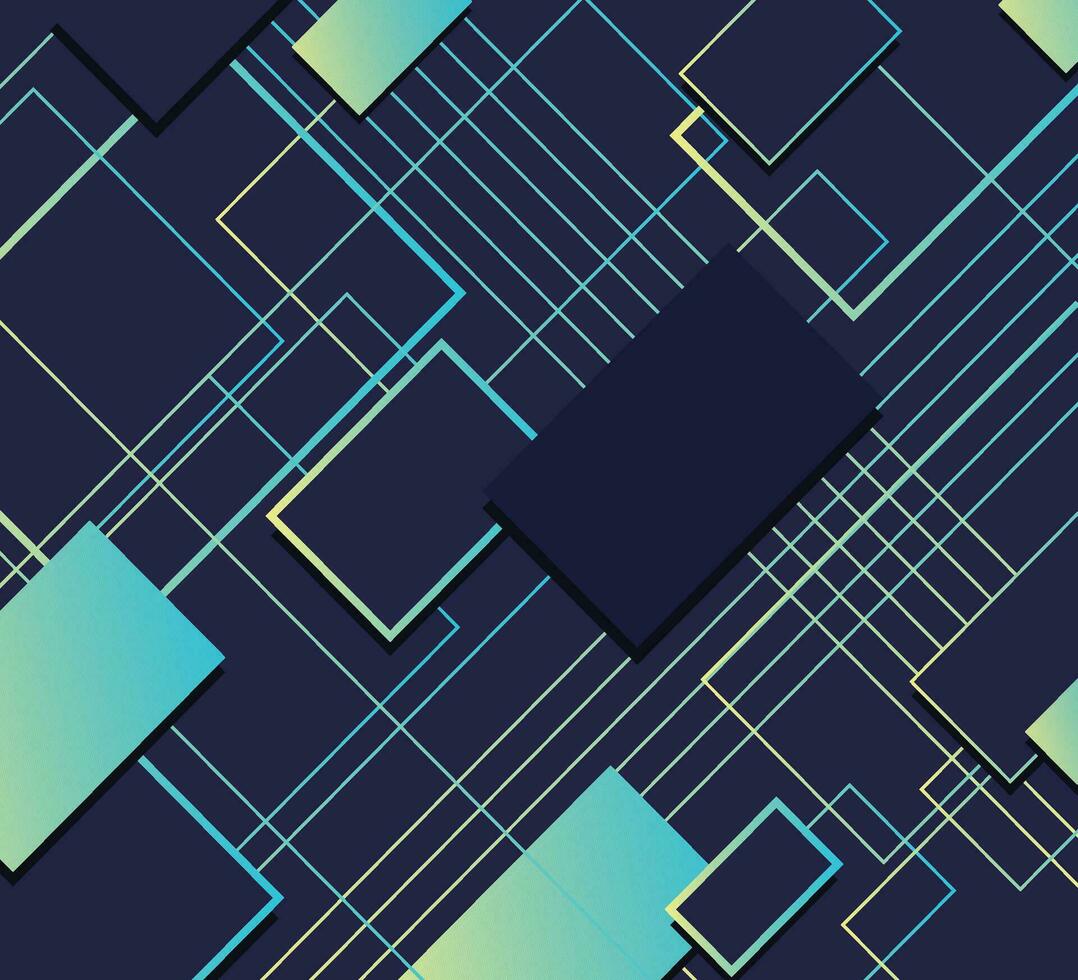 Abstract Geometric Blue Background, Green Gradient Shapes Good For Web Design, Vector Rectangular 3d boxes