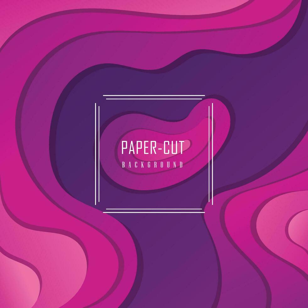 3D Modern Paper Cut Shapes Background, Pink And Purple Color Vector Design Layout For Web Design, Abstract Color Carving Art