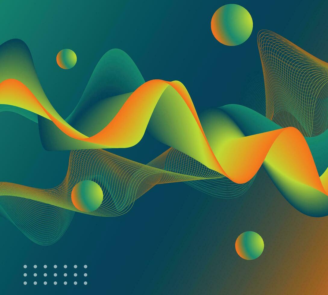 Orange and green liquid gradation background, Geometric abstract vector, Futuristic and elegant design for banners, templates vector